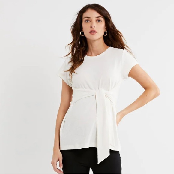 A Pea in the Pod textured tie front shirt - Picture 4 of 4